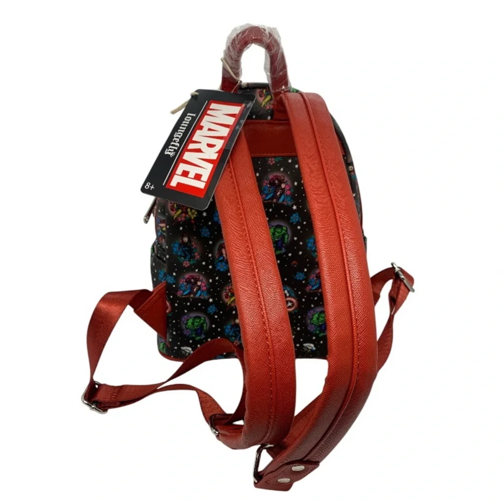 Loungefly NEW Marvel Avengers Tattoo Black Red Mini Backpack Superhero Collector